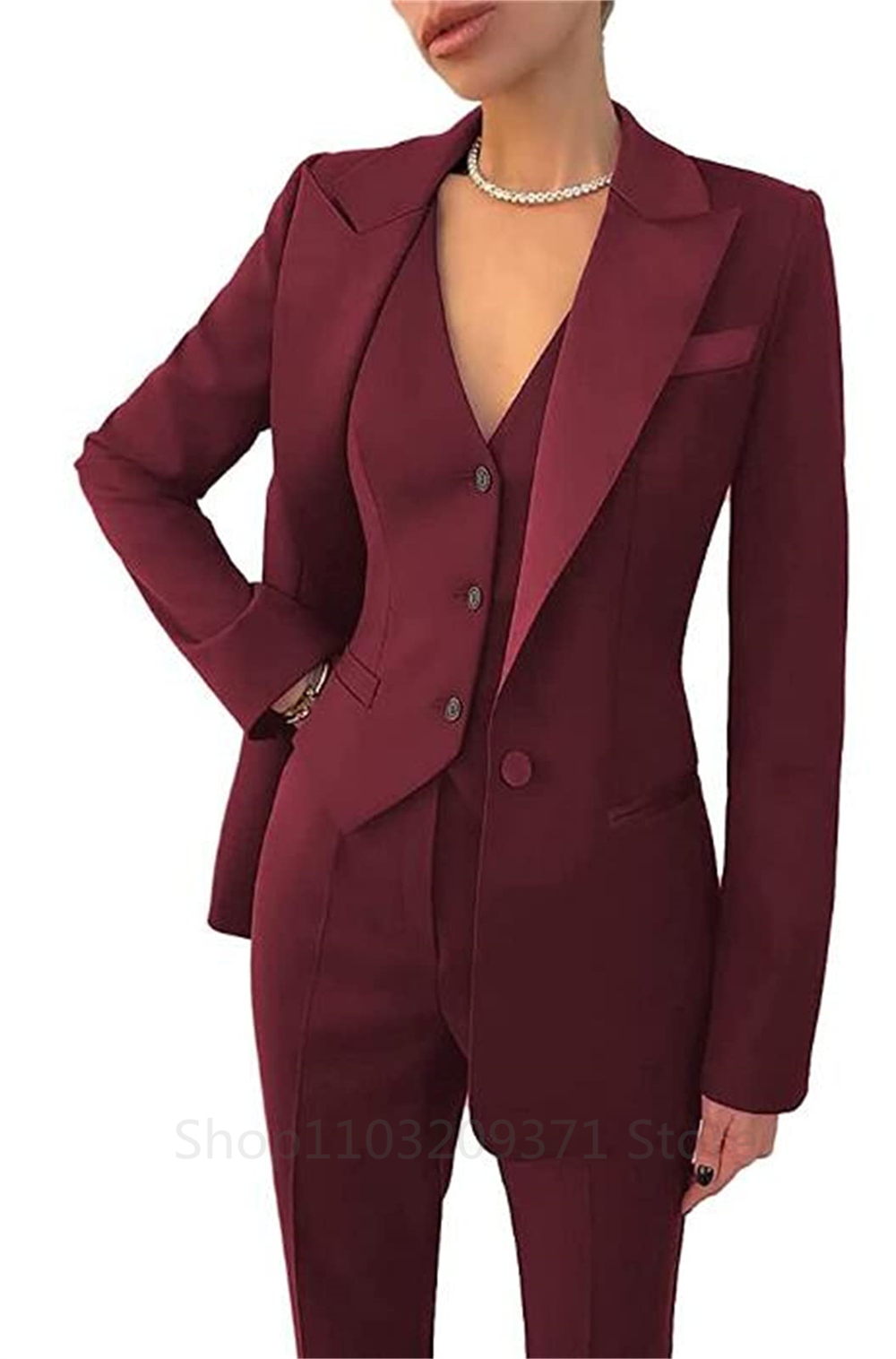 Fashion Plus Size Women Blazer 3 Pcs Elegant Long Sleeve Suit Jackets Vest and Straight Pants Suit Female Business Outfits New