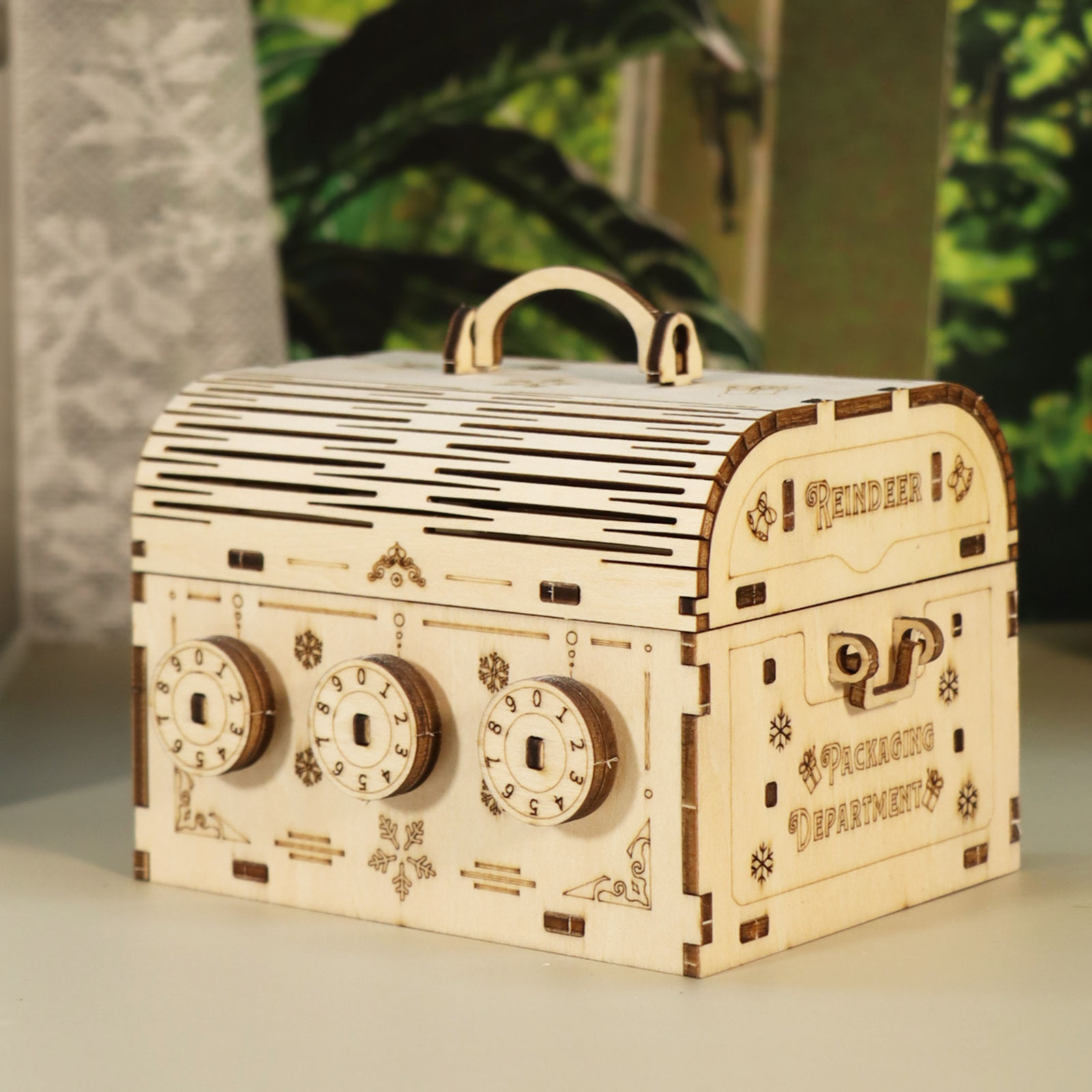 3D Wooden Puzzle DIY Treasure Box Model Kits Brain Teaser Projects for