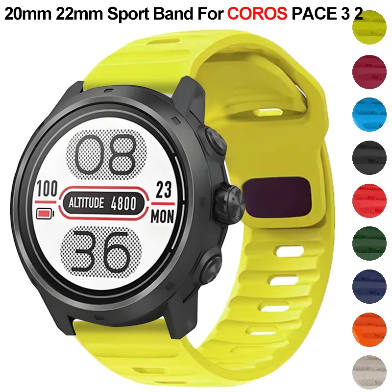 20mm 22mm Sport Band For COROS PACE 3 2 Silicone Wristband Bracelet Belt Correa For COROS APEX/APEX 2 Pro/APEX 42mm 46mm Strap