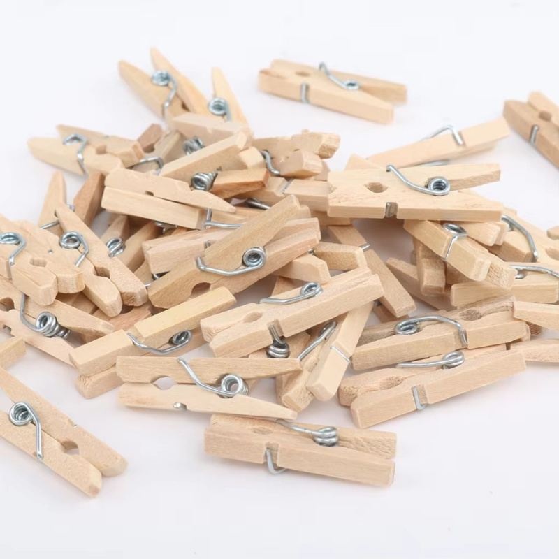 50/100/200 Pcs Mini 25mm Natural Wooden Clips Photo Clips Clothespin DIY Wedding Party Wooden Clip Clips Pegs Dropshipping