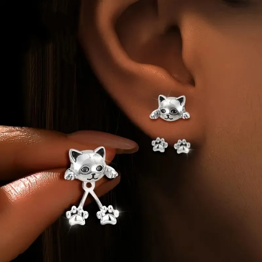 Retro Cat Earrings, Small Batch Design, Cute New Style, Minimalist Earrings, Fashion Versatile Accessories.