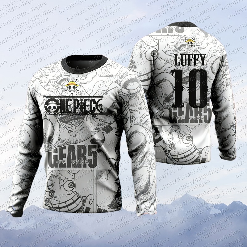 2026 Men/Women Autumn/Winter Special Edition One Piece Luffy Football Long Sleeve Jersey T-Shirt Kids Cartoon Long Sleeves