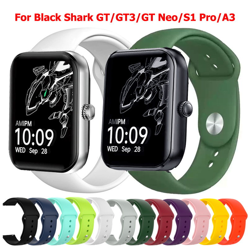 22mm Silicone Watchband For Black Shark GT/GT3/GT Neo Sport Wristband For Black Shark S1 Pro/A3 Smartwatch Correa Accessories