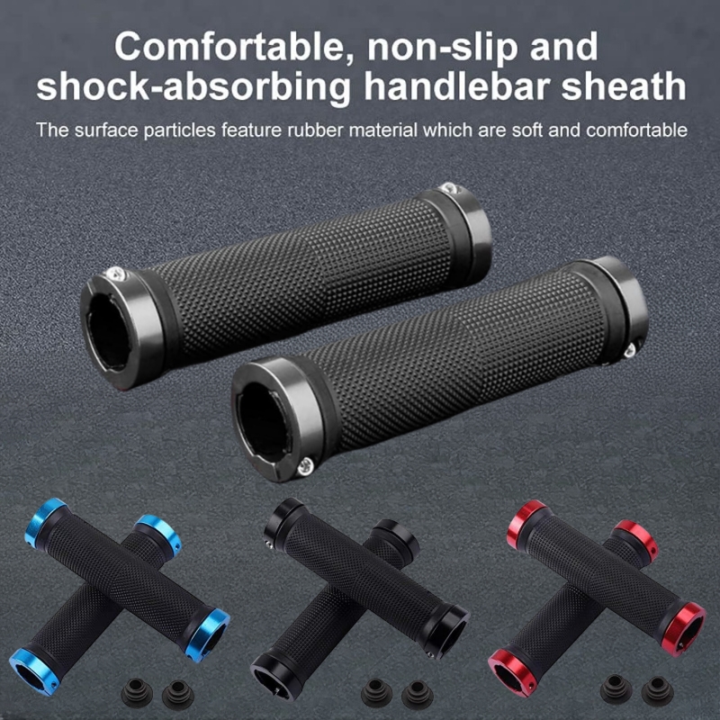 Bicycle Handlebar Grips Aluminum Alloy Double Lock-On Anti-Slip for MTB Fixed Gear Bike