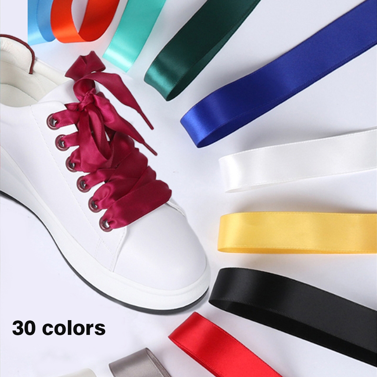27 colors Flat satin 2cm wide LACES, double-sided polyester, satin candy color, satin flat lace 1 pairs