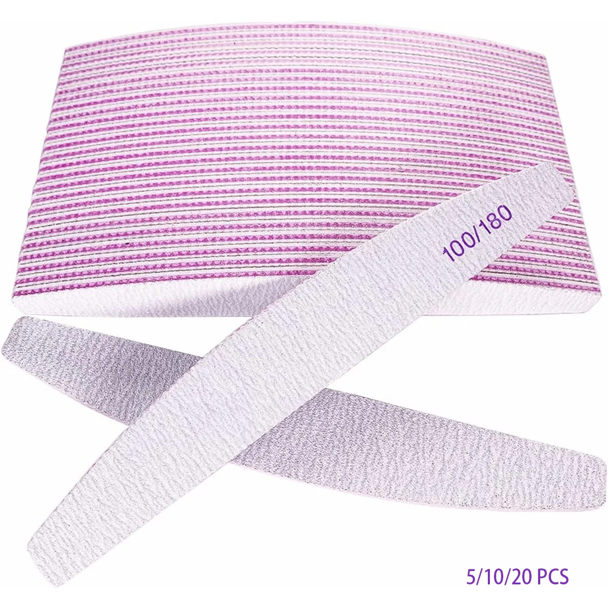 5/10/20 Pcs Coarse Grit Nail Files for Acrylic/Natural Nails, Strong Manicure Tools for Nail Salons and Home DIY