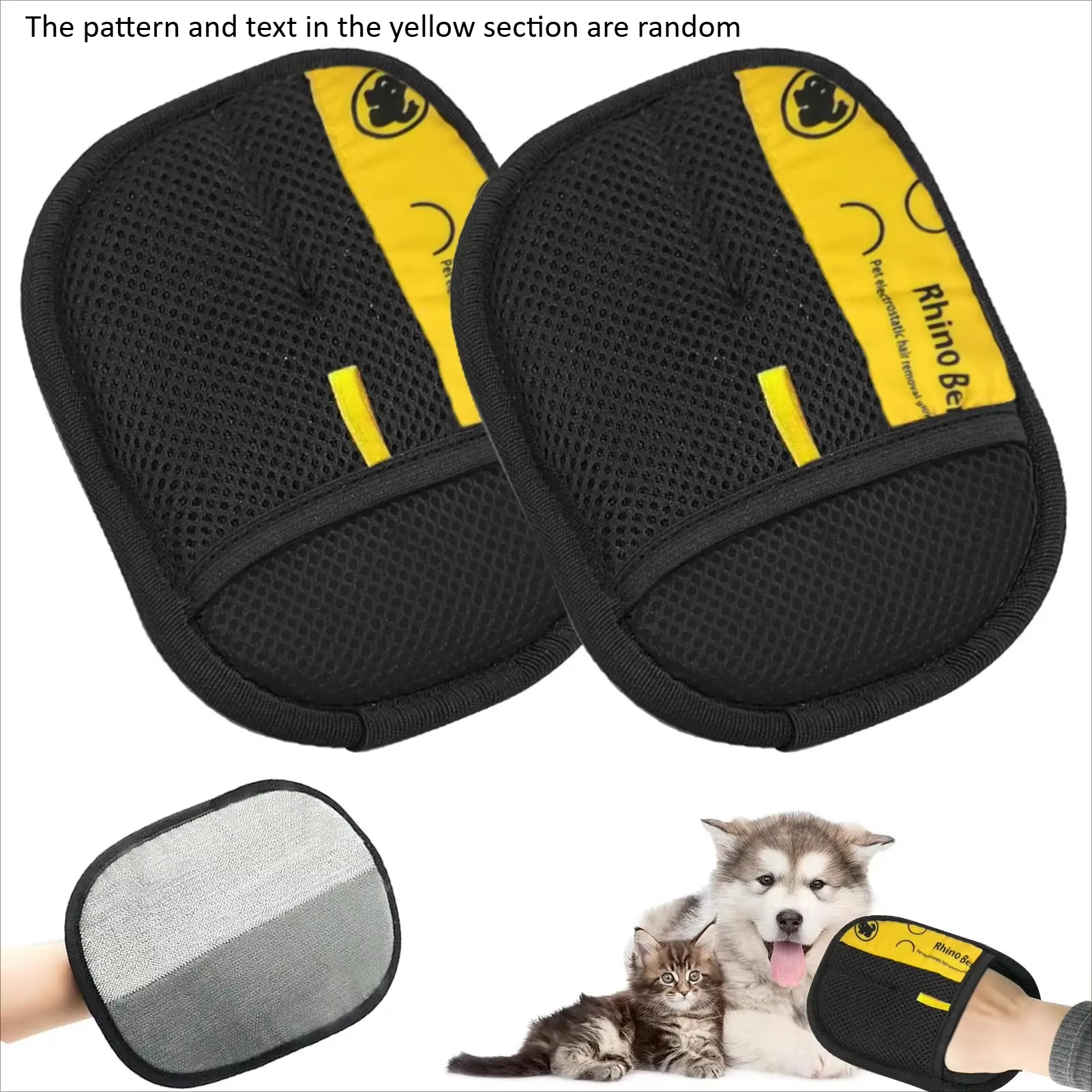 1/2Pcs Electrostatic Removal Gloves for Cats Dogs, Reusable Double Sided Pet Hair Brushing Tool, Cat dog Grooming Glove