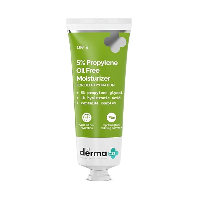 The Derma Co. 5% Propylene Oil Free Moisturizer with Propylene Glycol & Hyaluronic Acid for Oil-Free Hydration - 100 g