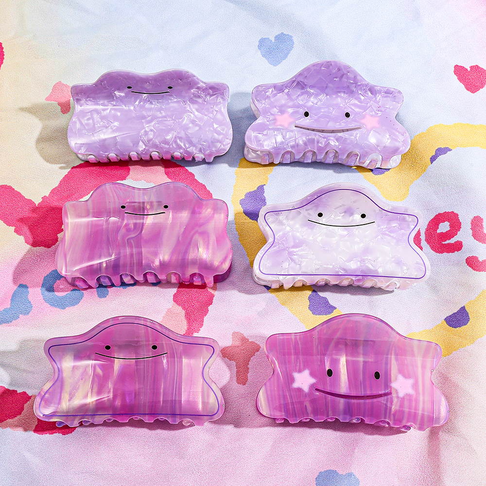 1pc/6pcs Purple Series Cloud Hair Claw Freshly Colored Simple Cute Design Adds Sweetness to Your Hairdo