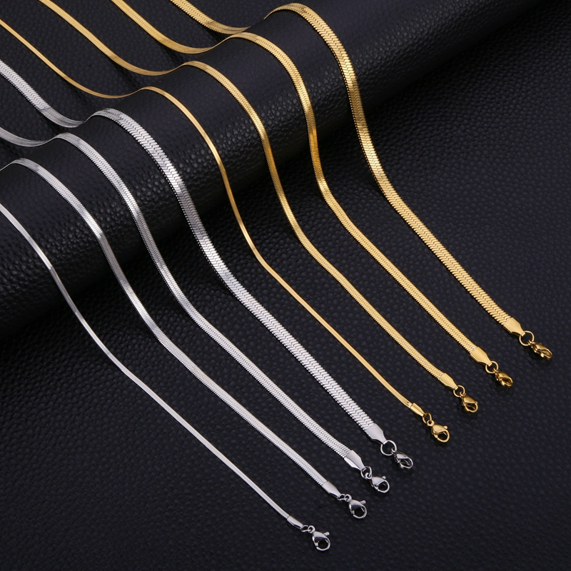 HIYEE Stainless Steel Snake Chain Necklace Chains for DIY for Women Jewelry Summer Outing Wear Light Luxury Girlfriend
