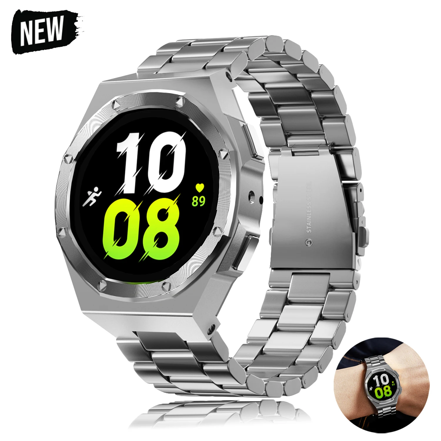 Luxury Modification for Samsung Galaxy Watch 7 40mm 44mm Stainless Steel Mod Kit Metal Bezel Watch 40 Mm 44mm DIY Accessorie