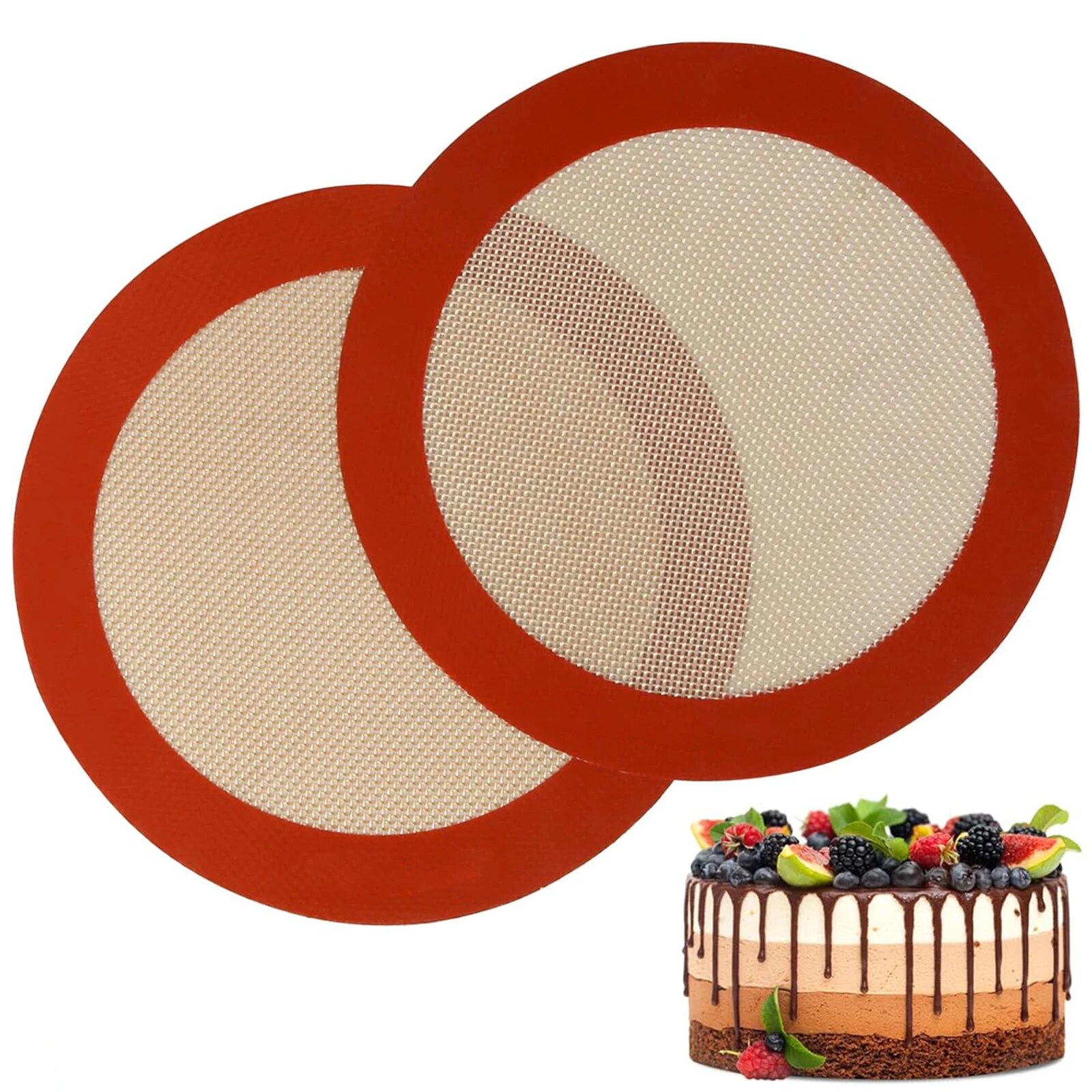 Round Silicone Air Fryer Liner Mat Non-stick Reusable Baking Mat Steamer Pad Pastry Tool Accessories