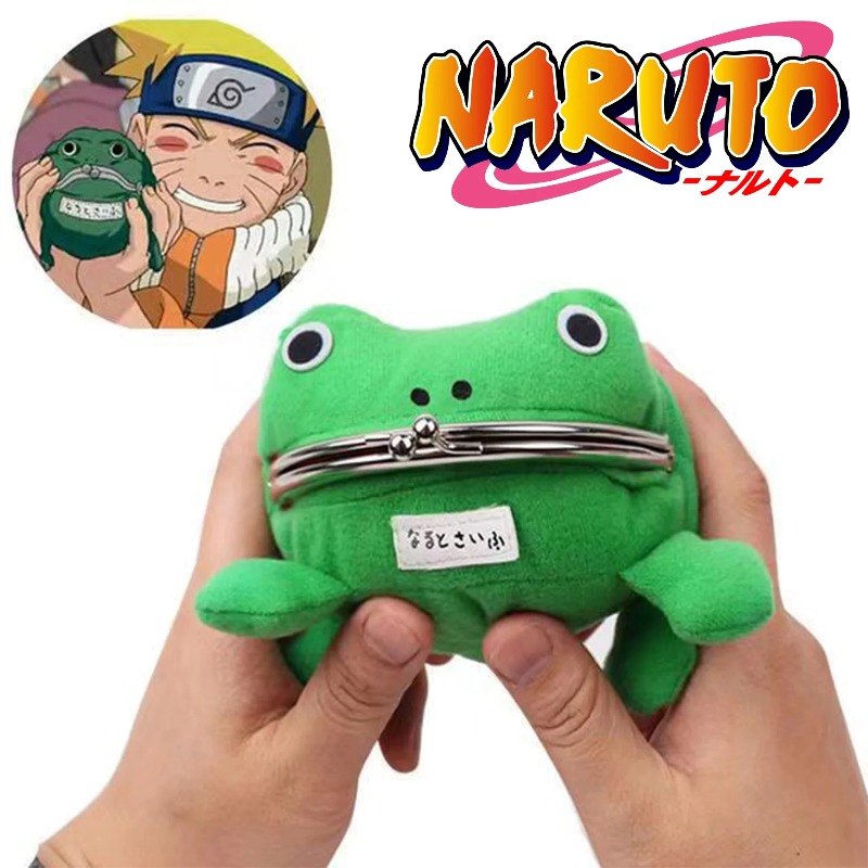 Bandai Naruto Cartera de rana Anime japonés Rana Linda cartera Cosplay Ninja monedero pequeño bolso titular