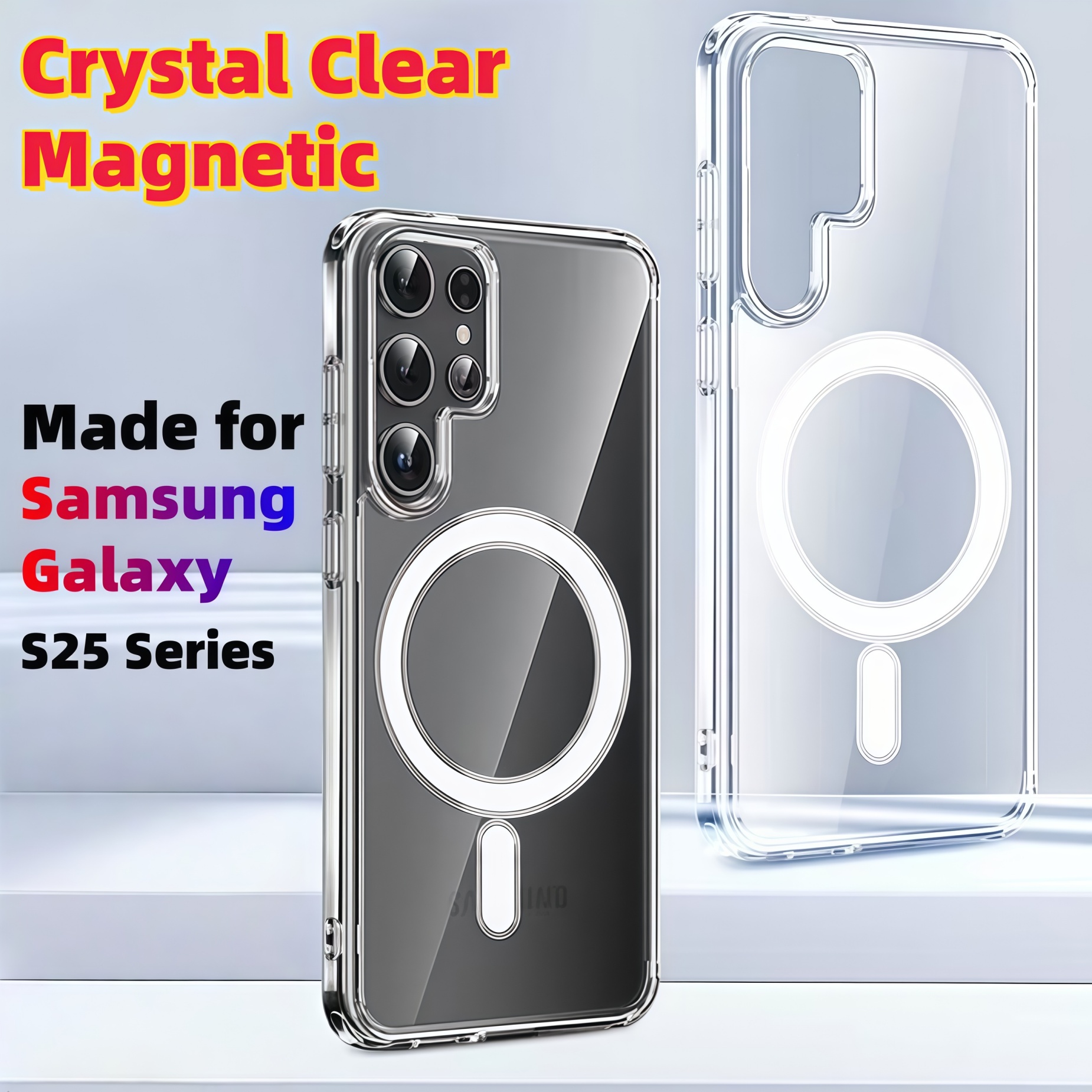 Crystal Clear Magnetic , Highly Translucent Compatible TPU Phone Case For Samsung Galaxy S25 Ultra/S25/S25+/ S24Ultra /S24FE