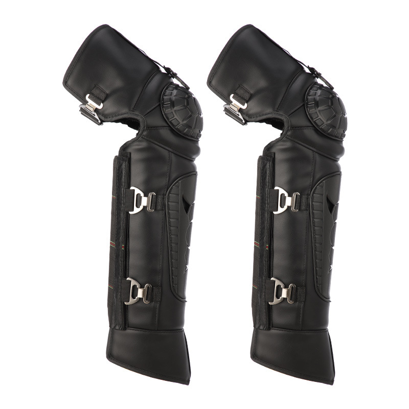 1 Pair Winter Motorcycle Warm Kneepad Motorbike Riding Knee Pads Cold And Warm Pu Windproof Thickened And Plush Leg Guards Plush