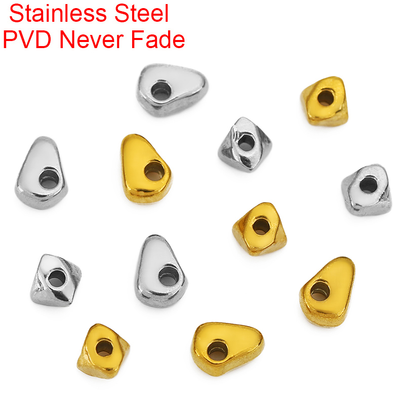 20pcs PVD Irregular 3 4 5 mm Stainless Steel Beads Never Fade Necklace Findings Bracelet Spacer Beads For DIY Jewelry Making