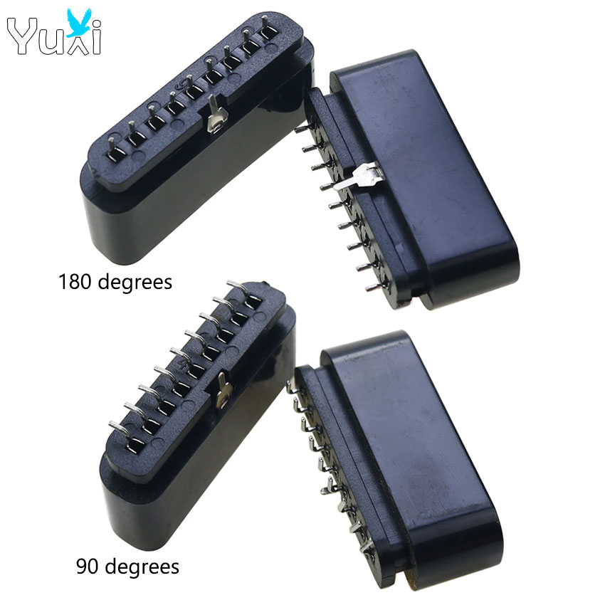 YuXi 1 Piece For PS2 Console 90/180 Degrees 9pin Slot Game Controller Interface Female Socket Connector