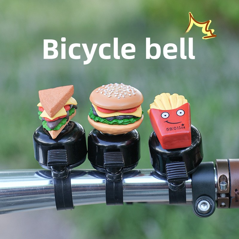 Bicycle Bell Horn Burger French Fries Sandwich Decoration Road Bike Mountain Bike Riding Supplies Riding Equipment Accessories