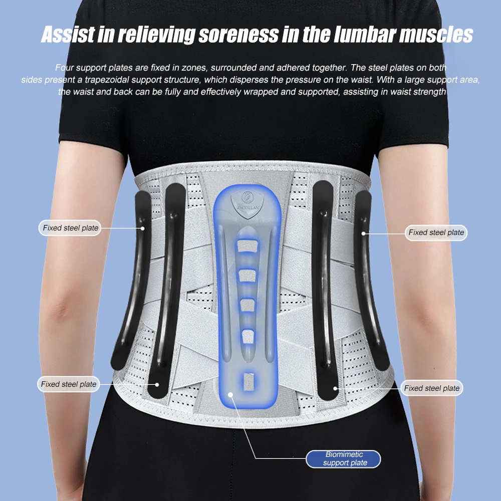 1PC Back Brace for Sciatica- 3D Lumbar Support Belt for Men Women,Adjustable Posture Corrector with Biomimetic Spine Support Bar