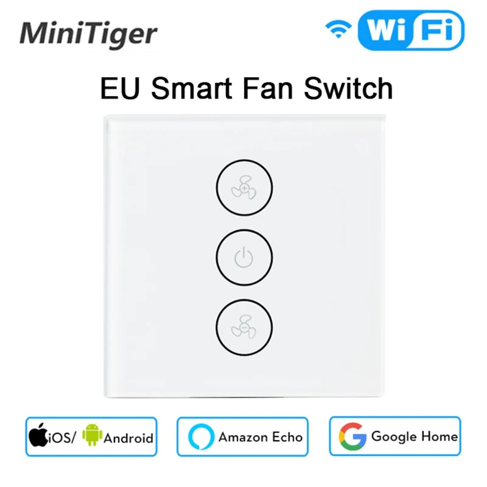 Smart Home Wifi Fan Light Switch EU/US Ceiling Fan Lamp Switch Tuya Speed Control Works With Alexa