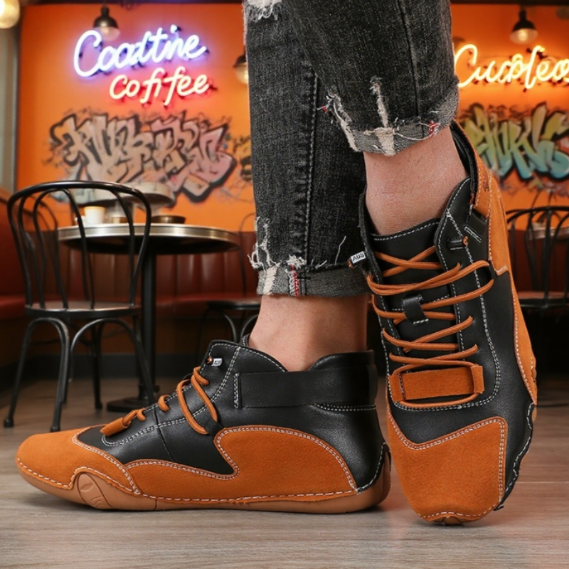 Spring and Autumn Men High Top Boots Comfortable Soft Sole High-quality Retro Casual Loafers Versatile Business Motorcycle Boots