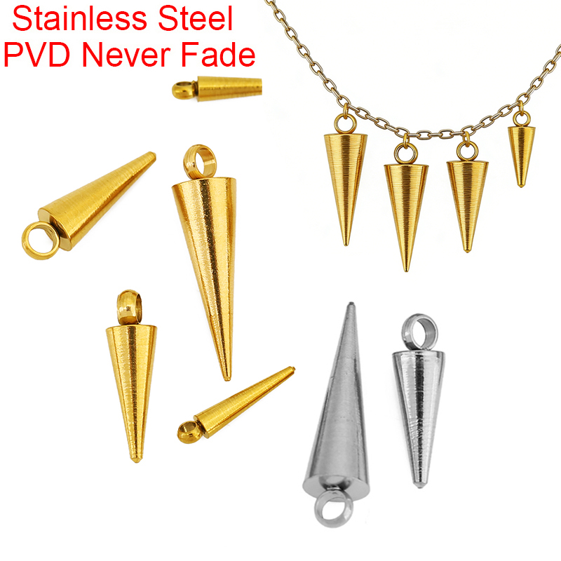 20pcs Stainless Steel Extension Chain End Charms Beads 10 13 15 18 mm PVD Never Fade Necklace Bracelet Drop Beads Jewelry Making