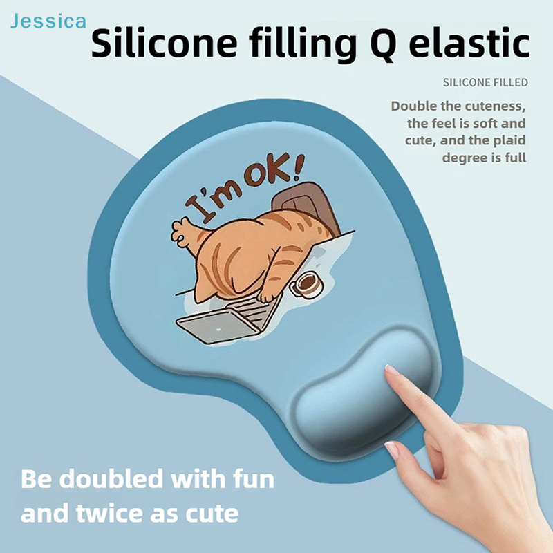 ♥Cute Cat Ergonomic Mouse Pad | Silicone Wrist Rest for Computer