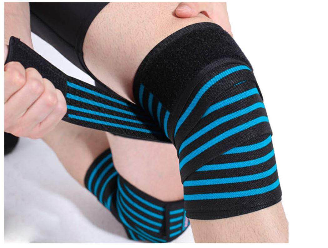 Orthopedic Weight Lifting Knee Wraps, Heavy Duty 78 Inches Elastic Compression Knee Support, Perfect for Squats, Powerlifting, Olympic Lifting and CrossFit - 1 pair