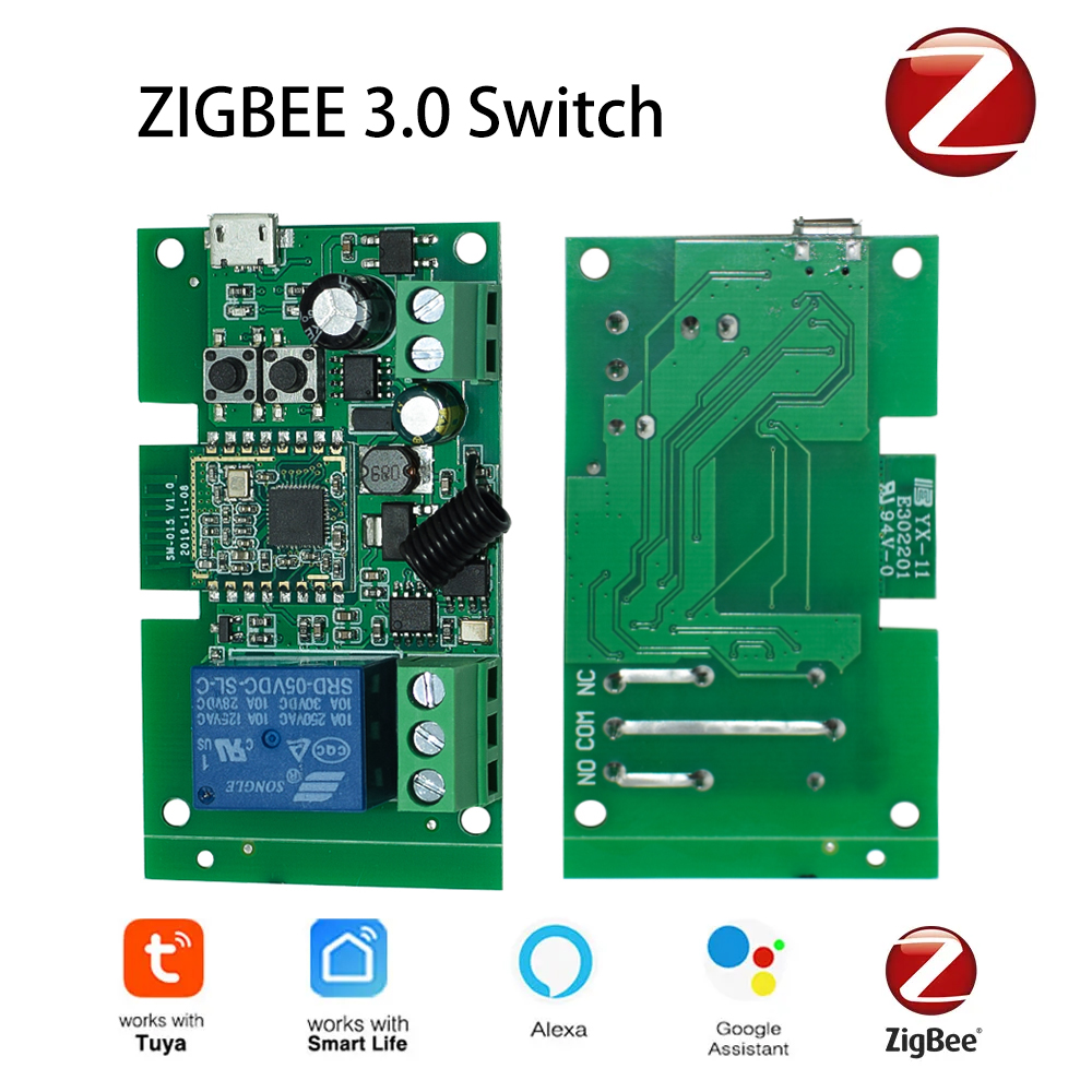 AVATTO Tuya WiFi/Zigbee Smart Switch Remote Control 1ch Relay Module 24V 220V Dry Contact for Light Motor Alexa Home