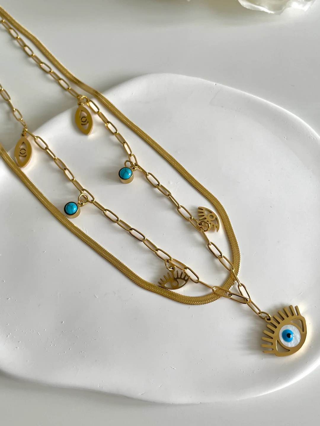 Double Layered Evil-eye Necklace
