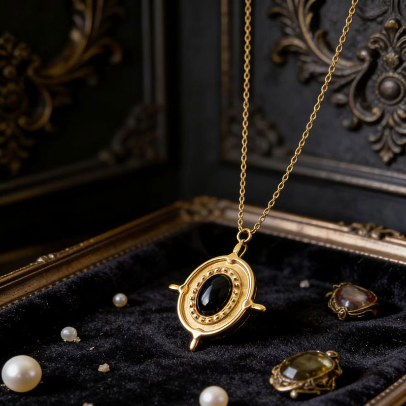 1pc Stainless Steel Oval Opal Pendant Necklaces For Women 18 K Gold Color Chain Necklace Cute Lucky Round Sun Jewelry Accesorios pen gpt