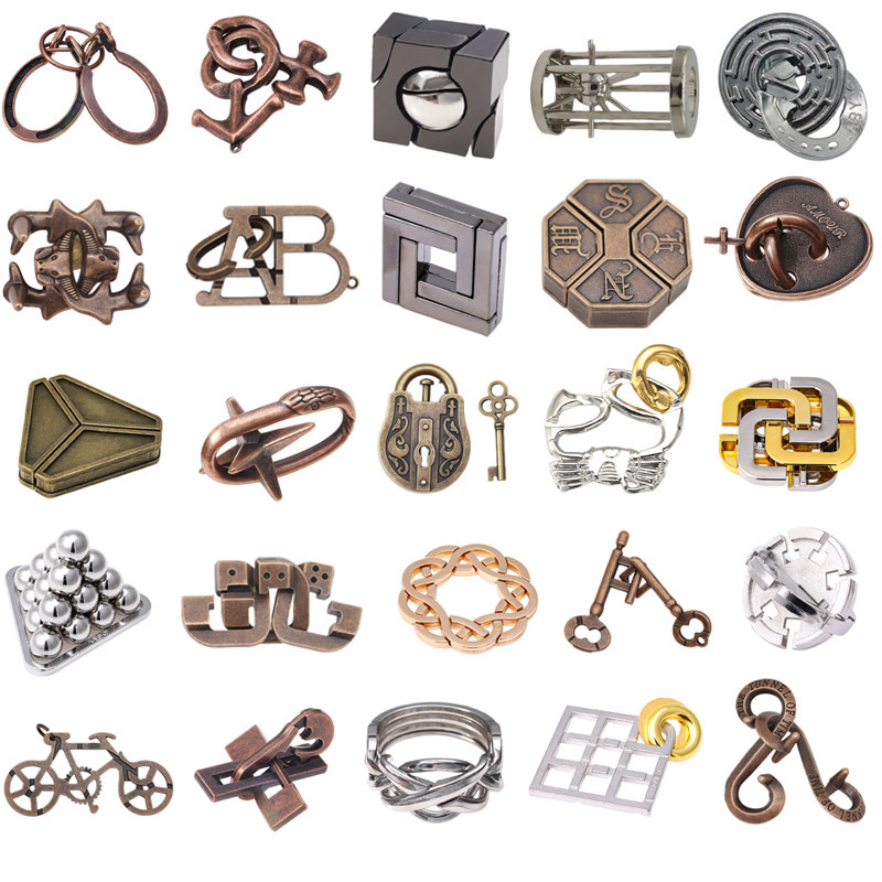 Montessori Puzzle Metal Wire IQ Logical Ability Training Stress Relief Toy for Children Adults Reliever Educational Toys
