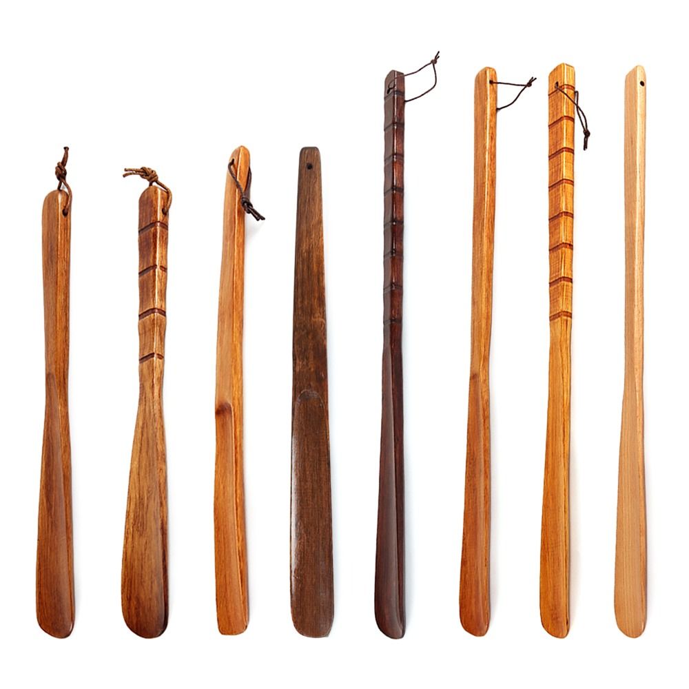New Wooden Shoe Horn Easy on Off Extra Long Handle Shoehorn Portable Hanging Shoes Lifter Home Accessories