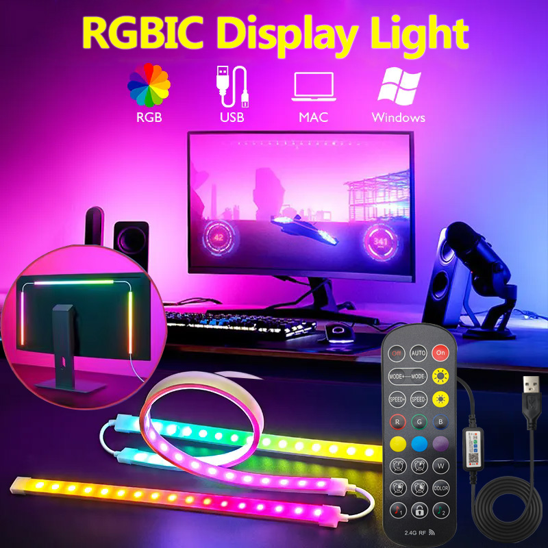 Smart Gaming LED Strip Lights 24-34 Inch Computer Screen Backlight USB PC LED Backlight for Gaming Room Atmosphere Decoration lightify