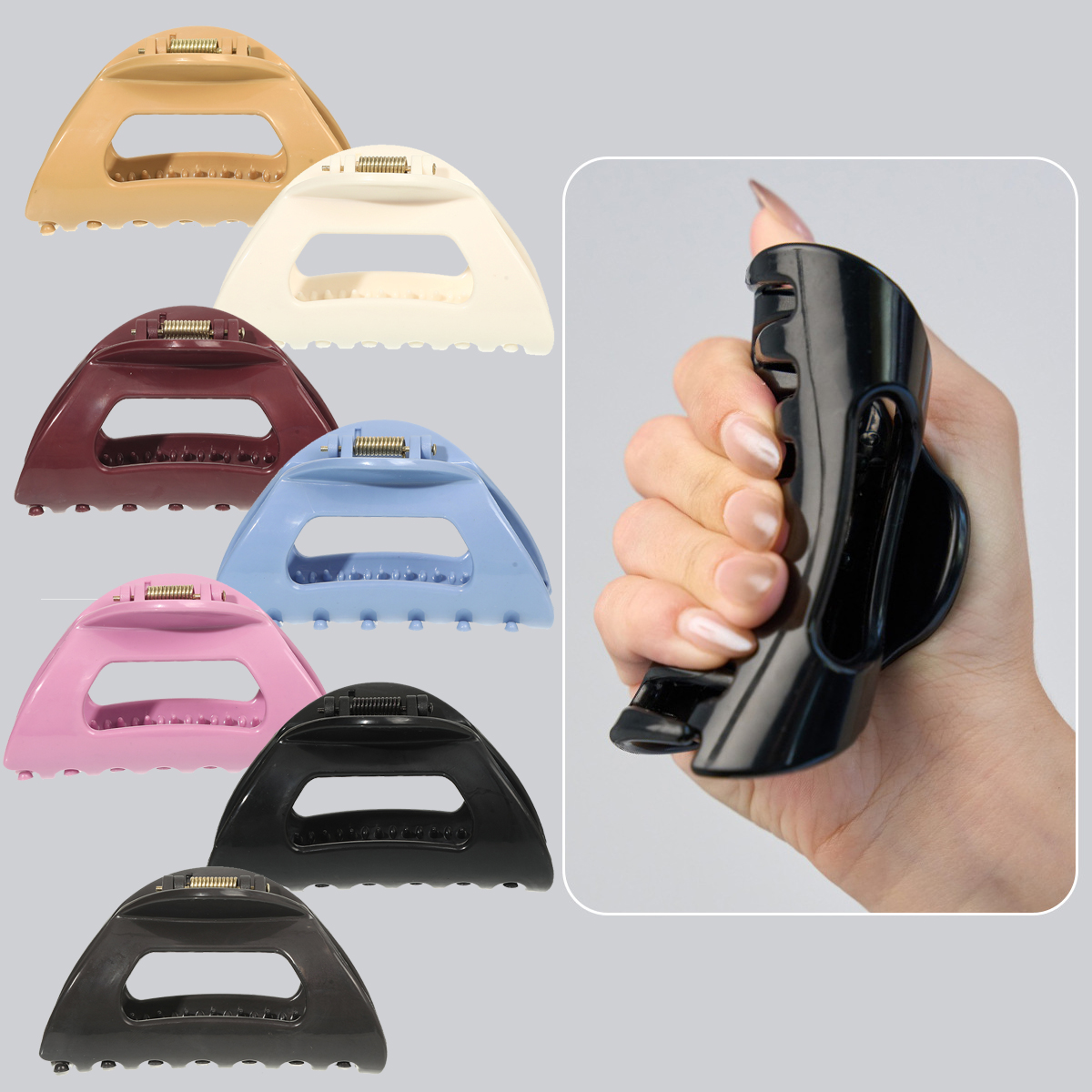 1pc New Soft Shark Clip Silicone Large Hair Claw Women Hair Clips Anti Drop Durable Anti-collision Headwear Fashion Hairpin