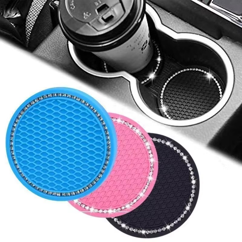 1/2pcs Car Coaster Water Cup Bottle Holder Anti-Slip Coasters Pads Silica Gel For Interior Decoration Car Styling Accessories