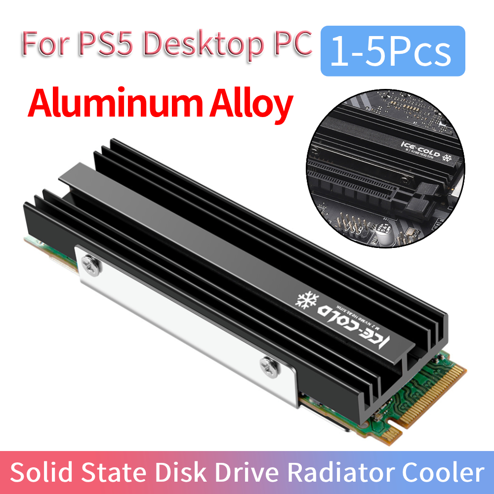 1-5Pcs M.2 NGFF NVME 2280 SSD Heatsink Aluminum Alloy Solid State Disk Drive Radiator Cooler Cooling Radiator for PS5 Desktop PC