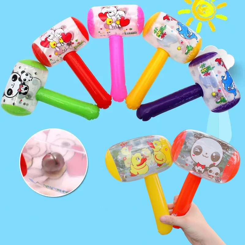 Inflatable Hammer with Bell Cute Soft Safe Lightweight Durable Portable Baby Kids Toys Party Favors Pool Beach Outdoor Play