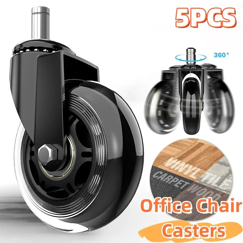 5pcs Universal Baby Crib Wheels Set Colic for Furniture Caster Replacement 3 Inch 360 Degree Eating Heavy Duty High Chair