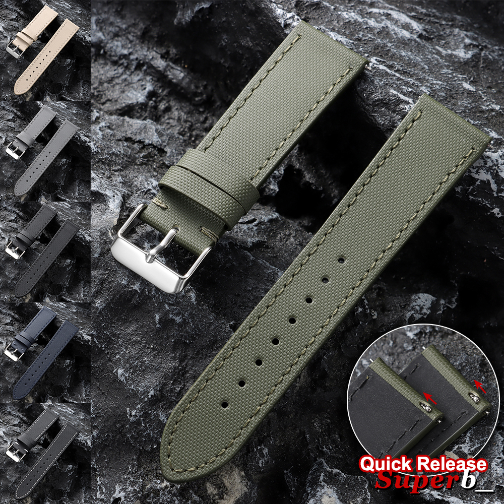 20mm 22mm Sailcloth Watch Straps for for Business Nylon Butterfly Buckle Men Women for Quick Release Watchband