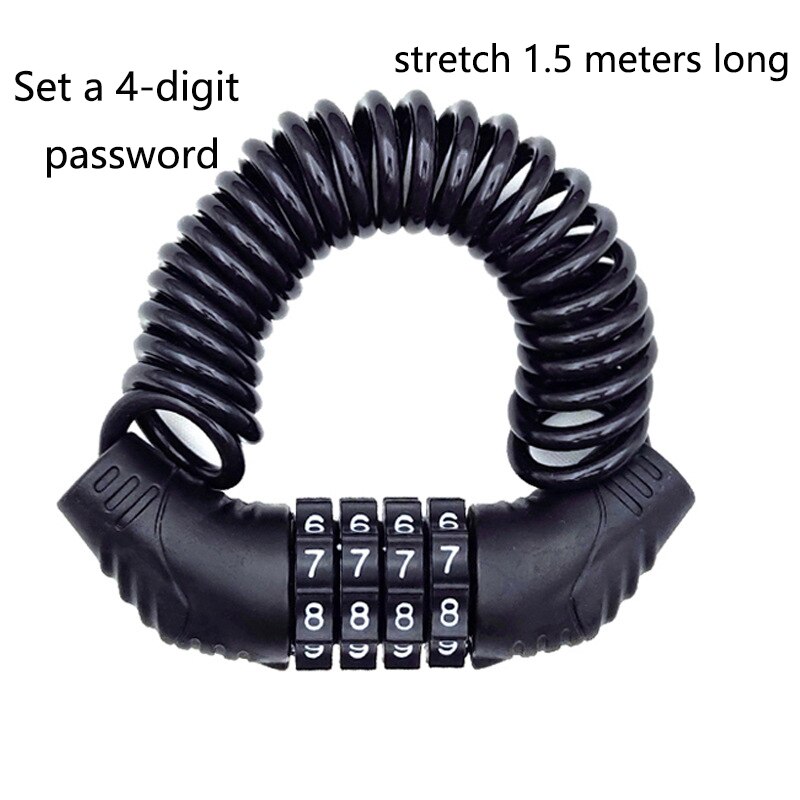 Universal Password Wire Lock for Electric Cars, Motorcycle Security Helmet, Portable Anti-Theft, MTB Road Bike, Bicycle Locks, 1