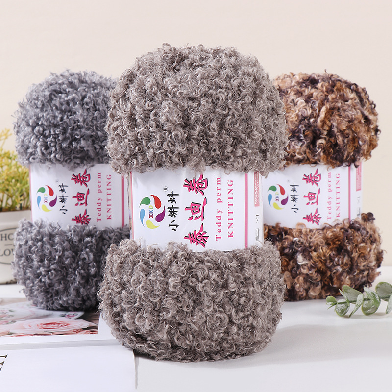 1Pc 100g Teddy roll yarn, wool loop thread, handmade DIY loop velvet hook needle thread, hand woven scarf, special doll thread