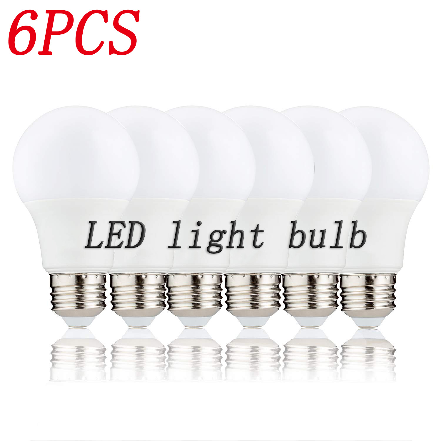 6Pcs/Lot E27 E14 B22 LED 220V 3W 6W 9W 12W 15W 18W 20W LED Bulb Cold White LED Lights For Living Room Use