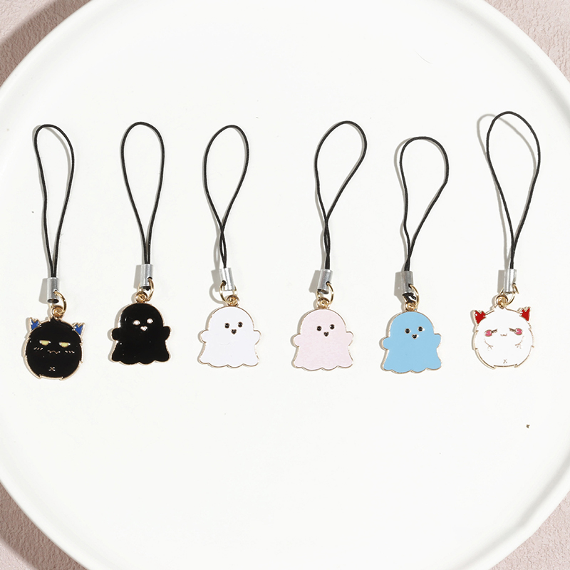 Cartoon Metal Anime Ghost Demon Phone Rope Keychain Lovers Mobile Phone Charms Cute Keychains Strap Lanyard Bag Pendant pen gpt