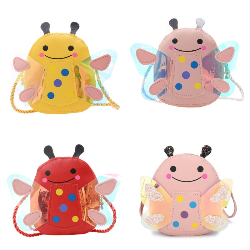 2025 new hot-selling cute children PU leather messenger bag cute girl cartoon shoulder bag accessories mini coin purse handbag