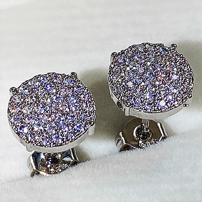Huitan Minimalist Small Stud Earrings with Shiny Cubic Zirconia Stone Statement Earrings for Women Fancy New Trendy Jewelry