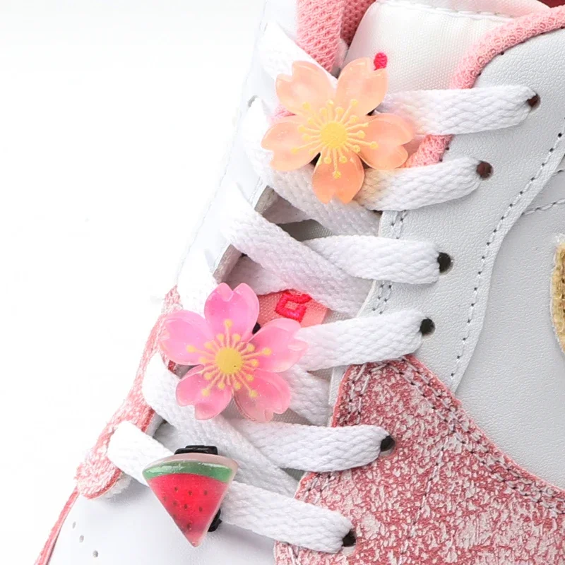 New Cute Flowers Fruit Shoe Laces Decorations Buckle Charms Shoelaces for Sneaker Luxury Shoe Accessories for AF1 Women Men 1Pcs