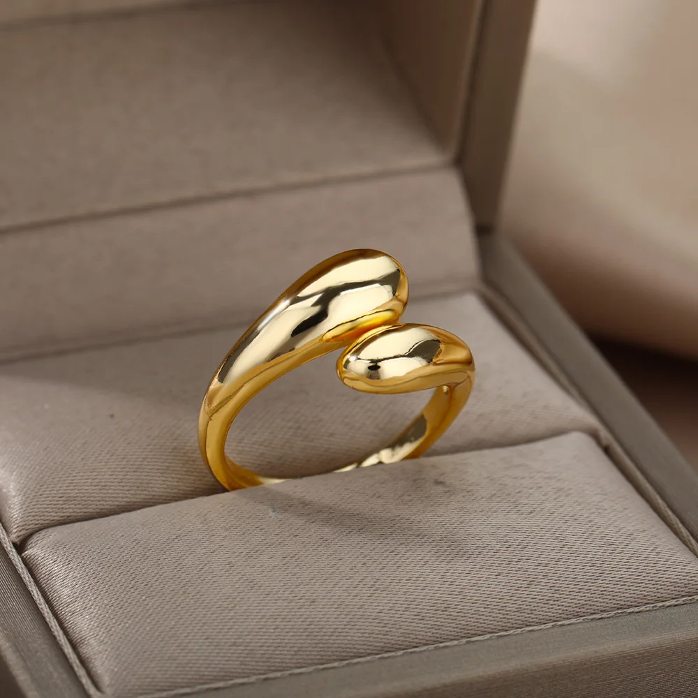 Stainless Steel Rings for Women 2023 Trend New Gold Color Ring Femme Wedding Couple Jewelry Item Anillos Mujer