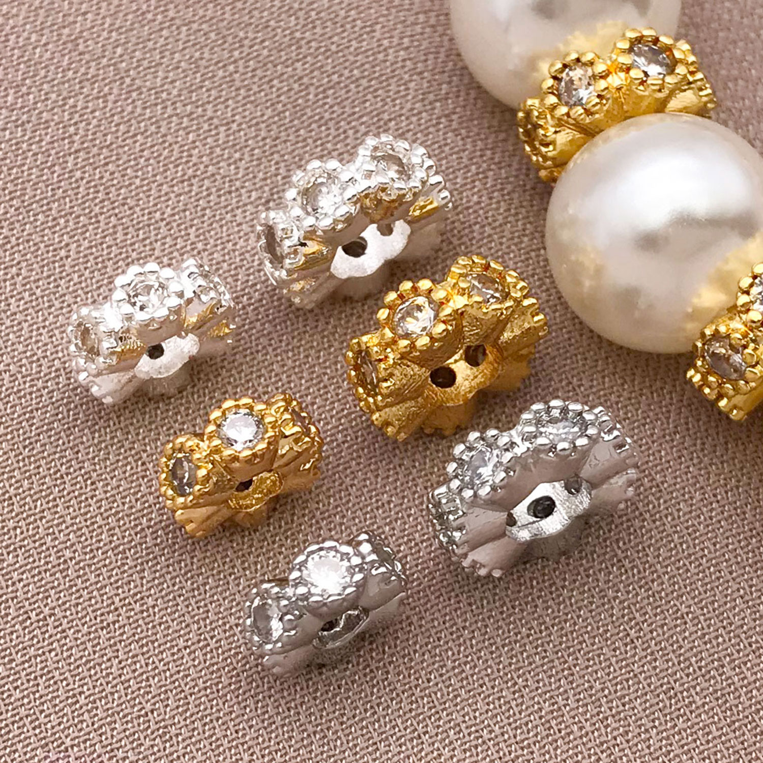 3/9pcs/lot New Trendy Real 18K Gold Plated Square Shape Spacer Loose Beads For Women Girls For DIY Jewelry Making Accessories