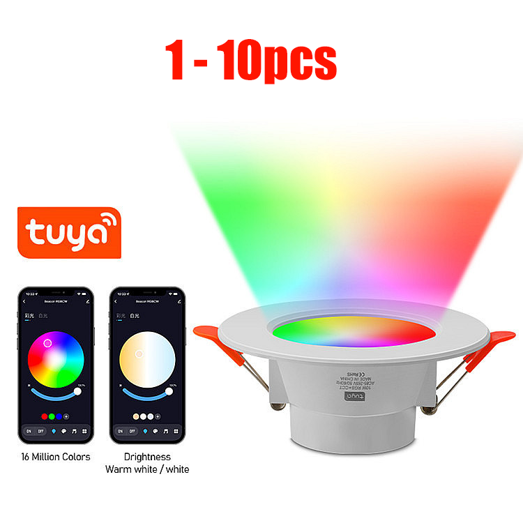 Smart RGB WiFi Downlight 5W, 1-10PCS APP Voice Controlled Color Changing LED Recessed Light for Home and Alexa lightify